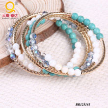 Hot Sale Large Coil Shell Crystal Turquoise Bracelet (BR125161)